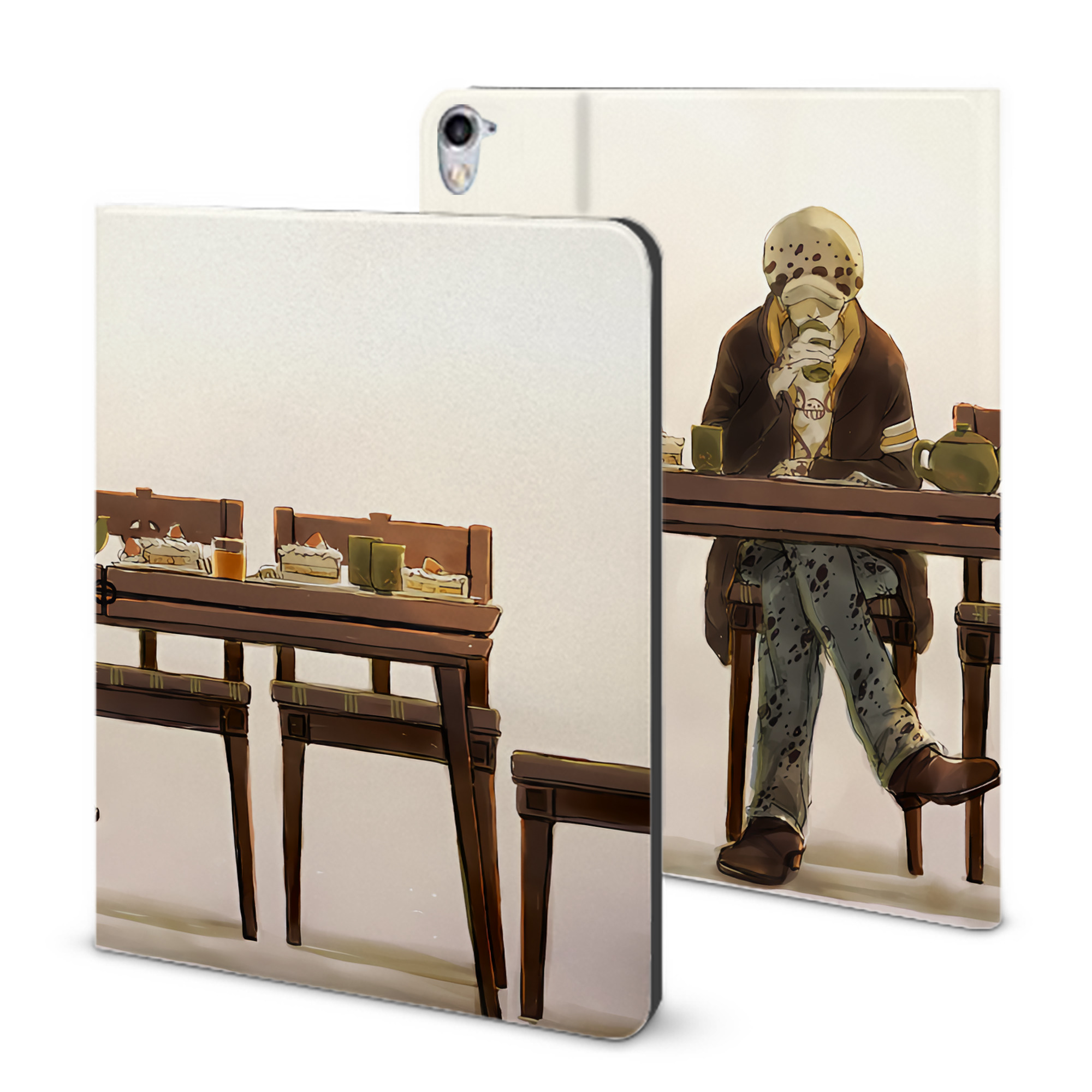 ワンピース ONE PIECE IPad ケース ブック型 PUレザー TPU 耐衝撃 軽量 薄型 ペン収納なし 全面保護 IPad 各モデル対応